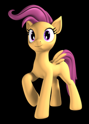 Size: 2500x3500 | Tagged: safe, artist:argos90, scootaloo, pony, g4, growing up is hard to do, 3d, black background, female, high res, older, older scootaloo, simple background, solo