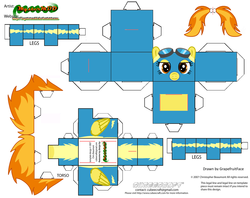 Size: 2979x2354 | Tagged: safe, artist:grapefruitface1, spitfire, pegasus, pony, g4, clothes, craft, cubeecraft, high res, papercraft, template, uniform, wonderbolts uniform