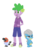 Size: 612x844 | Tagged: safe, artist:maretrick, peewee, spike, bagon, fletchling, equestria girls, g4, human spike, pokémon, smiling