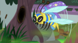 Size: 2000x1119 | Tagged: safe, screencap, trixie, bee, flash bee, insect, a horse shoe-in, g4, animal, flying, solo focus