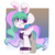 Size: 2000x2000 | Tagged: safe, artist:itsspoops, princess celestia, alicorn, pony, g4, bunny ears, bunny suit, bunnylestia, chest fluff, chibi, choker, chokerlestia, clothes, cuffs (clothes), cute, cutelestia, cutie mark, eye clipping through hair, female, fishnet stockings, high res, horn, leotard, mare, multicolored mane, pantyhose, playboy bunny, smiling, solo, stockings, thigh highs, wings