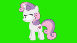 Size: 1280x720 | Tagged: safe, edit, editor:zeppo, screencap, sweetie belle, pony, g4, growing up is hard to do, angry, animated, cute, diasweetes, female, green screen, horses doing horse things, kicking, madorable, solo, sweetie belle is not amused, template, unamused, wide eyes