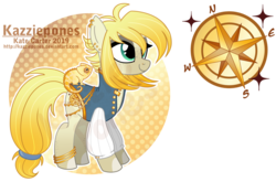 Size: 1024x676 | Tagged: safe, artist:kazziepones, oc, oc only, chameleon, earth pony, pony, female, mare, pirate outfit, solo