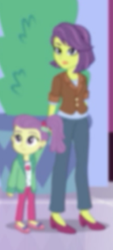 Size: 143x315 | Tagged: safe, screencap, lily pad (g4), victoria, dashing through the mall, equestria girls, equestria girls specials, g4, my little pony equestria girls: better together, my little pony equestria girls: holidays unwrapped, cropped, female, mother and daughter