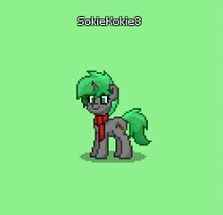 Size: 392x378 | Tagged: safe, oc, oc only, pony, unicorn, pony town, 8-bit, clothes, green background, scarf, simple background