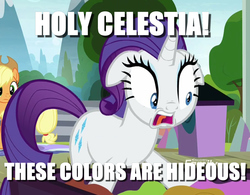 Size: 1361x1061 | Tagged: safe, edit, edited screencap, screencap, rarity, g4, horse play, caption, cropped, image macro, rarity being rarity, reaction image, shocked, solo focus, text