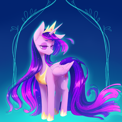 Size: 2893x2893 | Tagged: safe, artist:perilune, twilight sparkle, alicorn, pony, g4, the last problem, crown, cutie mark, female, high res, hoof shoes, jewelry, lidded eyes, mare, older, older twilight, older twilight sparkle (alicorn), peytral, princess twilight 2.0, regalia, smiling, solo, twilight sparkle (alicorn), ultimate twilight