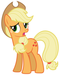 Size: 5226x6457 | Tagged: safe, artist:estories, applejack, earth pony, pony, g4, absurd resolution, female, hat, open mouth, simple background, solo, transparent background, vector