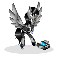 Size: 798x768 | Tagged: safe, artist:chazmazda, oc, oc only, pegasus, pony, commission, full body, simple background, solo