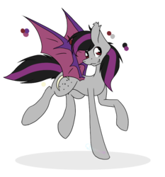 Size: 641x687 | Tagged: safe, artist:chazmazda, oc, oc only, bat pony, pony, bat pony oc, colored, commission, concave belly, flat colors, full body, simple background, sketch, slender, solo, thin, transparent background