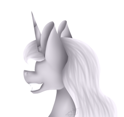 Size: 580x547 | Tagged: safe, artist:chazmazda, oc, oc only, pony, unicorn, lineless, shade, simple background, solo, white background