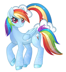 Size: 844x925 | Tagged: safe, artist:pink-pinktooth, rainbow dash, pegasus, pony, g4, colored hooves, ethereal mane, female, mare, simple background, starry mane, transparent background