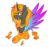 Size: 595x558 | Tagged: safe, artist:chazmazda, oc, oc:vortex, alicorn, pony, alicorn oc, bust, colored, colored wings, fangs, flat colors, horn, portrait, simple background, transparent background, wings