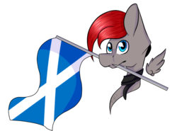 Size: 700x519 | Tagged: safe, artist:chazmazda, oc, oc only, pegasus, pony, bust, commission, flag, male, scotland, scottish, scottish flag, simple background, white background, ych result