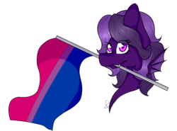 Size: 700x519 | Tagged: safe, artist:chazmazda, oc, oc only, bat pony, earth pony, pony, bat pony oc, bisexual, bisexual pride flag, bust, commission, female, flag, mare, pride, pride flag, shade, simple background, sketch, white background, ych result