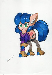 Size: 4920x6972 | Tagged: safe, artist:luxiwind, oc, oc only, oc:aura thoen, earth pony, pony, absurd resolution, clothes, female, jacket, mare, solo, traditional art