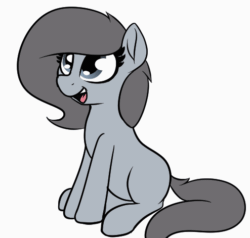 Size: 494x471 | Tagged: safe, artist:axlearts, oc, oc only, oc:delpone, pony, animated, blinking, cute, gif, simple background, sitting, smiling, white background