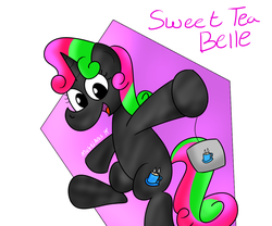 Size: 1200x1000 | Tagged: safe, artist:merpzy, oc, oc only, oc:sweet tea belle, pony, unicorn, food, joke oc, looking at you, pentagon background, recolor, solo, tea