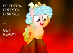 Size: 1936x1400 | Tagged: safe, artist:squipycheetah, edit, cozy glow, pony, g4, ..., be prepared, cozybetes, cute, female, movie reference, solo, stuttering, the lion king