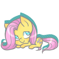 Size: 200x200 | Tagged: safe, artist:cloudbrownie, fluttershy, pony, g4, chibi, cute, female, prone, shyabetes, simple background, smol, solo, transparent background
