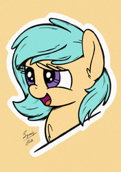 Size: 1748x2480 | Tagged: safe, artist:squeaky-belle, oc, oc only, oc:mango foalix, pony, outline, signature, solo