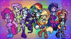 Size: 1280x709 | Tagged: safe, artist:moesisterson, applejack, fluttershy, pinkie pie, rainbow dash, rarity, sunset shimmer, twilight sparkle, alicorn, anthro, equestria girls, g4, crossover, humane five, humane seven, humane six, male, sonic the hedgehog, sonic the hedgehog (series), sonicified, twilight sparkle (alicorn)