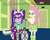 Size: 2000x1612 | Tagged: safe, artist:bigpurplemuppet99, aria blaze, fluttershy, equestria girls, g4, 28, 30 day otp challenge, female, hospital, injured, leg cast, lesbian, ship:ariashy, shipping, wheelchair