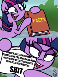 Size: 760x1015 | Tagged: safe, twilight sparkle, alicorn, pony, g4, book, exploitable meme, meme, op is a duck, op is trying to start shit, twilight sparkle (alicorn), twilight's fact book