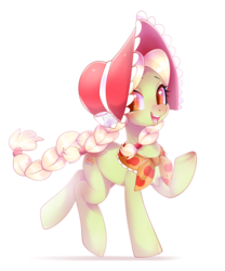 Size: 747x900 | Tagged: safe, artist:snow angel, granny smith, earth pony, pony, g4, female, looking at you, mare, smiling, solo, young granny smith, younger