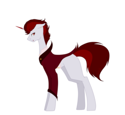 Size: 7370x6803 | Tagged: safe, artist:moonlight0shadow0, oc, oc only, oc:bloody moon, pony, unicorn, vampire, absurd resolution, blank flank, blood, clothes, coat, ear piercing, earring, fangs, jewelry, male, piercing, simple background, solo, stallion, suit, transparent background