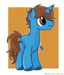 Size: 829x964 | Tagged: safe, artist:redpalette, oc, oc only, pony, unicorn, dog tags, smiling, solo
