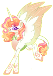 Size: 2103x3024 | Tagged: safe, artist:kurosawakuro, oc, oc only, alicorn, changepony, hybrid, pony, base used, colored sclera, concave belly, female, high res, interspecies offspring, mare, offspring, parent:princess celestia, parent:thorax, parents:thoralestia, simple background, slender, solo, spread wings, thin, transparent background, wings