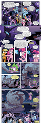 Size: 651x1960 | Tagged: safe, artist:amy mebberson, edit, idw, official comic, applejack, fluttershy, jerome, larry, nightmare rarity, pinkie pie, princess luna, rainbow dash, rarity, shadowfright, twilight sparkle, alicorn, dragon, earth pony, nightmare forces, pegasus, pony, unicorn, comic:friendship is dragons, g4, spoiler:comic, spoiler:comic08, comic, dialogue, female, fight, fire ruby, flying, gem, glowing eyes, laughing, male, mane six, mare, nightmare (entity), nightmare creature, nightmare rarity (arc), one eye closed, raised hoof, ruby, s1 luna, scared, slit pupils, text edit, unicorn twilight, unnamed character, unnamed nightmare forces, wink