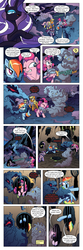 Size: 651x1964 | Tagged: safe, artist:amy mebberson, edit, idw, official comic, applejack, fluttershy, jerome, larry, nightmare rarity, pinkie pie, rainbow dash, rarity, shadowfright, twilight sparkle, earth pony, nightmare forces, pegasus, pony, unicorn, comic:friendship is dragons, g4, spoiler:comic, spoiler:comic08, annoyed, comic, dialogue, female, frown, glowing eyes, glowing horn, horn, mane six, mare, nightmare (entity), nightmare creature, nightmare rarity (arc), one eye closed, onomatopoeia, prison, raised hoof, sad, text edit, tongue out, unicorn twilight, unnamed character, unnamed nightmare forces, walking, wink