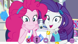 Size: 1920x1080 | Tagged: safe, screencap, pinkie pie, rarity, do it for the ponygram!, equestria girls, g4, my little pony equestria girls: better together