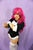 Size: 4000x6000 | Tagged: safe, artist:ribbonbell, pinkie pie, human, g4, my little pony: friendship is magic, party of one, clothes, cosplay, costume, irl, irl human, leotard, magician, photo, solo, stockings, thigh highs, tuxedo