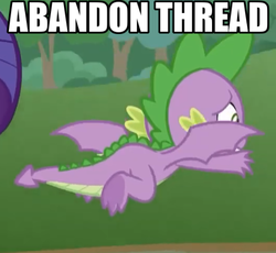 Size: 526x483 | Tagged: safe, edit, edited screencap, editor:anonycat, screencap, spike, dragon, g4, the ending of the end, leak, abandon thread, cropped, meme, solo focus, text, winged spike, wings