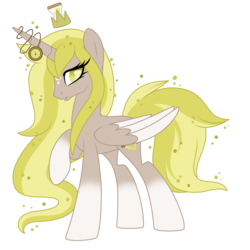 Size: 3000x3000 | Tagged: safe, artist:crystal-tranquility, oc, oc only, oc:princess chrono, alicorn, pony, crown, female, high res, jewelry, mare, race swap, regalia, simple background, solo, transparent background, two toned wings, wings