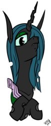 Size: 500x1230 | Tagged: safe, artist:umgaris, queen chrysalis, changeling, changeling queen, g4, female, horn, simple background, solo