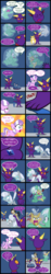 Size: 2000x10740 | Tagged: safe, artist:magerblutooth, diamond tiara, filthy rich, silver spoon, oc, oc:aunt spoiled, oc:handy dandy, oc:il, oc:imperius, oc:peal, cat, dog, earth pony, imp, pony, comic:diamond and dazzle, g4, bubble, clothes, collar, comic, female, filly, foal, heart's reproach, male, mare, stallion