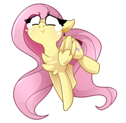 Size: 2801x2746 | Tagged: safe, artist:nekosnicker, fluttershy, pegasus, pony, g4, :>, chest fluff, cute, female, floppy ears, folded wings, high res, mare, shyabetes, simple background, solo, three quarter view, transparent background, wings