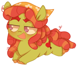 Size: 500x425 | Tagged: safe, artist:pinkiespresent, tree hugger, earth pony, pony, g4, cute, female, huggerbetes, mare, no pupils, open mouth, prone, simple background, solo, transparent background, unshorn fetlocks