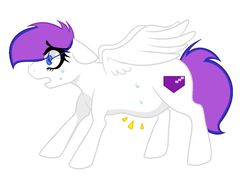 Size: 1024x724 | Tagged: safe, artist:xxzebra-printxx, oc, oc:amethyst, pegasus, pony, base used, contractions, eye clipping through hair, female, labor, mare, pregnant, shocked expression, spread wings, sweat