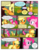 Size: 612x792 | Tagged: safe, artist:newbiespud, edit, edited screencap, screencap, applejack, pinkie pie, pony, comic:friendship is dragons, g4, the last roundup, annoyed, basket, bucking, cherry, comic, dialogue, female, food, freckles, frown, hat, implied fluttershy, implied rainbow dash, implied rarity, implied twilight sparkle, mare, raised hoof, screencap comic, shaking, smiling, tree