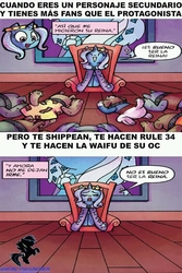 Size: 534x801 | Tagged: safe, edit, idw, chancellor jim, scrappy, sizzlebelle, trixie, diamond dog, pony, unicorn, friends forever #6, g4, my little pony: friends forever, spoiler:comic, crown, dimondia, female, jewelry, mare, queen trixiana the first, regalia, spanish
