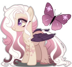 Size: 1400x1300 | Tagged: safe, artist:gihhbloonde, oc, oc only, hybrid, pegasus, pony, base used, colored wings, female, interspecies offspring, mare, offspring, parent:discord, parent:fluttershy, parents:discoshy, simple background, solo, transparent background, wings