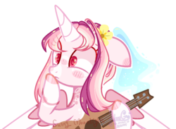 Size: 950x694 | Tagged: safe, artist:manella-art, oc, oc only, oc:sunny moonlight, alicorn, pony, base used, female, guitar, magical lesbian spawn, mare, musical instrument, offspring, parent:rainbow dash, parent:twilight sparkle, parents:twidash, simple background, solo, transparent background