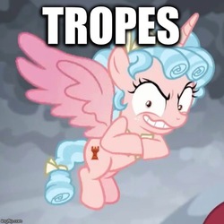Size: 543x544 | Tagged: safe, edit, edited screencap, screencap, cozy glow, alicorn, pony, g4, the ending of the end, leak, alicornified, bow, caption, cozycorn, crazy glow, crazycorn, cropped, evil, evil smile, grin, image macro, insanity, race swap, rubbing hooves, smiling, tail bow, text, tropes