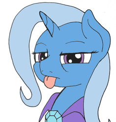 Size: 640x679 | Tagged: safe, artist:ewoudcponies, edit, trixie, pony, unicorn, g4, colored, solo, tongue out, trixie is not amused, unamused