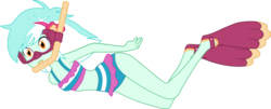 Size: 1024x413 | Tagged: safe, artist:zefrenchm, lyra heartstrings, equestria girls, g4, bikini, clothes, dive mask, female, flippers (gear), goggles, lyra heartstrings swimsuit, midriff, simple background, snorkel, solo, swimsuit, transparent background, vector